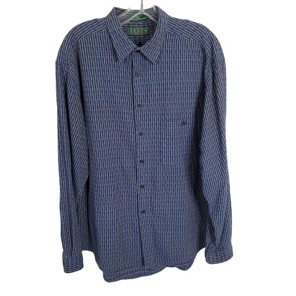 Levi's Sutter Creek Mens Size XL Cotton Big E Long Sleeve Button Up Vintage 90s - Picture 2 of 13